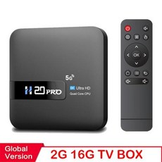 셋톱박스 H20PRO 안드로이드 TV 박스 10.0 2GB 16GB 2.4 5G 와이파이 4K 미디어 플레이어 플레이 스토어 초고속 1080P 셋톱, 2) Eu 플러그 - 16G, 2) Eu 플러그 - 16G