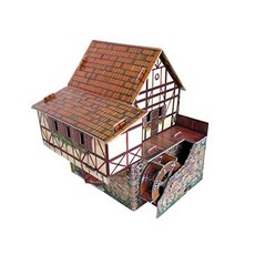 Keranova 245 Clever Paper Medieval Town Water Mill 3D Puzzle 16 x 14 x 15 cm Multi Color