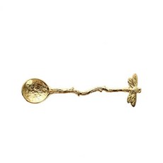 모양의 티 스푼 도금 표면 꿀 국자 긴 손잡이 식품 등급 커피, 1개, 5.Golden