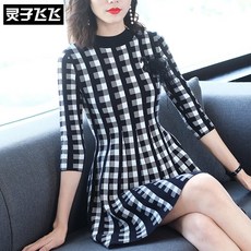 체크스커트 가을겨울 슬림핏 허리조임