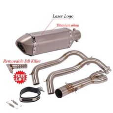 전체 시스템 오토바이 모토 배기 파이프 프론트 링크 머플러 슬립 온 야마하 FZ07 MT07 Xsr700 2014 -2021, 15개