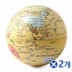 책상인테리어 LED 자동회전 지구본x2개 과학학습