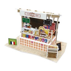 STK3 차원 퍼즐 1:24 규모 DIY 인형 집 조립 키트 - 프랑스 크레페 스톨, 1개