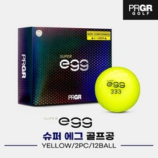 [프로기아코리아정품]2024 PRGR 슈퍼 에그 골프볼[2피스12알][옐로우], 옐로우 - prgr골프공