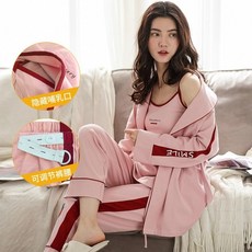 임산부 잠옷 임부잠옷 수유잠옷 임산부잠옷 수유복 홈웨어 패션 가을 출산 면화 임신 봄