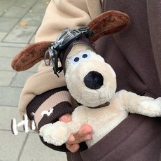 그로밋 인형 월레스그로밋 Gromit 파일럿 캐릭터 애착 인테리어 소품 피규어 25cm, 블랙 파일럿 그로밋 23cm