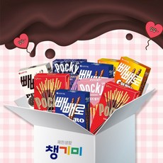 롯데/해태 빼빼로 6종 랜덤 12개입 박스 편의점 과자 스낵 초코과자, 12개, 37g