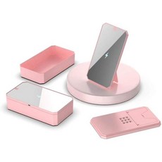 카본클레인 UV클리어 - 무선 충전기 탈착식 모바일 화장품 미러 및 UV 클리너가 포함된 UVC 키트 핑크, 카본클레인 UV클리어 - 무선 충전기, 탈착식 모바일