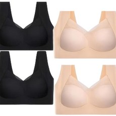 [언더웨어]여성 브라 노와이어 스포츠 심리스 브라 빅사이즈 4종세트