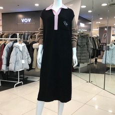 보브 믹스 배색 니트 원피스 19450306 뉴코아일산