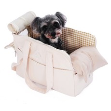 Sevenmoon강아지 대용량 간편 슬링백 산책 이동가방, 1개, 미색