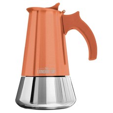 London Sip 스테인리스 스틸 스토브탑 에스프레소 메이커 모카포트 이탈리아 커피 퍼컬레이터 구리 에스프레소 컵 3개