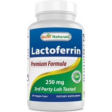 베스트내츄럴스 베스트네추럴스 락토페린 250mg 60캡슐 Best Naturals Lactoferrin Healthy Immune Function, 1개, 60정