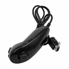 닌텐도 Wii 게임 컨트롤러 Nunchuck 핸드 커브 게임 핸들 컨트롤러 닌텐도 Wii 게임패드용 Nunchuck 게임 조이스틱, 1개, 1) Black, 없음