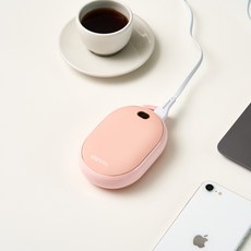 단미 몽그리 USB 충전식 손난로 대용량 보조배터리 10000mAh, 손난로 DA-RHW01 핑크