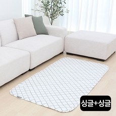일월 일월 초절전 워셔블 카본매트 (싱글+싱글), 그레이