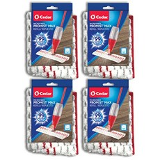 O-Cedar ProMist MAX Washable Refill 4 Count (Pack of O-Cedar ProMist MAX 세척 가능 리필 4개(1팩) 빨간색 및 흰, 1개