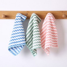 도톰한 물결무늬 극세사 주방 행주 23x23cm 5매입, 색상랜덤 5매입