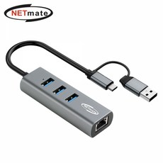 강원전자 넷메이트 NM-UBA308 USB허브 (USB3.0 Type A+C 3포트 무전원), 1개