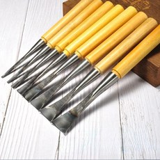 목공 끌 중형 원형 조각 칼 경목 손잡이 취미 미술 공예 제작 도구 수공 단조, 평면 정, 5mm, 1개