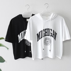 주니어 후드 가디건 크롭티