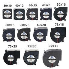 컴퓨터팬 IT제품 컴퓨터견적 냉각 팬 30MM 40MM 50MM 60MM 75MM 97MM 브러시리스 모터 케이스 송풍기 기 인덕션 쿠커 DC5V 12V 24V, 12 7530, 03 24V, 01 없음 RGB