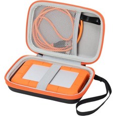 YUSSOT 라씨 러기드 미니 1TB/ 2TB/ 4TB/ 5TB 외장 하드 드라이브와 호환되는 케이스 Mac PC 컴퓨터용 드라이브용 휴대용 케이스 스토리지 홀더 오렌지(케이스, 1개