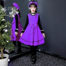 키즈윙 여아 극 겨울 가을 옷 학원 무드 공주 미드 크기 여자