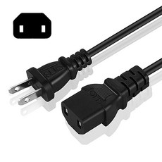Sliq Gaming 2 Prong 전원 케이블코드 - Xbox One 오리지널 360 PlayStation 3 및 PS4 슬림프로10피트용, 10 Feet