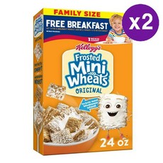켈로그 시리얼 프로스트 미니휘츠 오리지널 680g 2팩 Kellogg's Breakfast Cereal Frosted Mini-Wheat 24oz