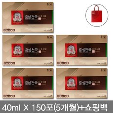  정관장 홍삼천국 40mlX150포(5박스) 6년근 홍삼+쇼핑백, 5개, 40ml 