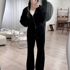 알레 상하의 세트 셋업 투웨이 크롭 후드집업 조거팬츠 데일리 꾸안꾸