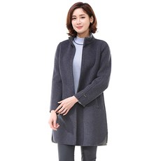 지센 여성 니트 울혼방믹스 핸드메이드 코트