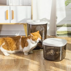 개멍고냥 대용량 진공 밀폐 사료통 보관함 반려동물 강아지 고양이, 5L, 1개, (밀폐 사료 보관함)