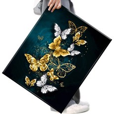 FASEN 액자 보석십자수 캔버스형 DIY 키트 40 x 50 cm, FSE38.몽환의 나비, 1세트