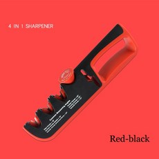 RUIGUA 전문 나이프 가위 숫돌 각도 조절 가능 블랙 레드 주방 그라인딩 머신 5 in 1, [02] RED, 1개