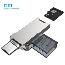 [해외] DM USB C 카드 판독기 CR6 마이크로 SDTF 유형 C USBC 인터페이스가있는 MACBOOK 또는 스마트 폰용 멀티 메모리 카드 판독기, 상세내용표시, Silver