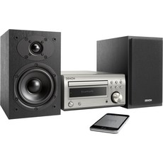 On 거실 스피커 Denon D M41 마이크로 시스템디지털 라디오DAB RDS 기능이 있는 FM 튜너 60W CD 플레이어 Bluetooth 실버 색상 Q305233 - 데논시디플레이어