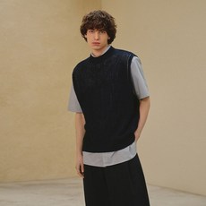 아트 이프 액츠 Plain Knit Vest Navy
