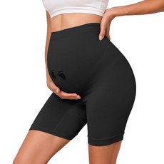 Y25D 임산부용 보정 속옷 복부 위 임신 속옷 허벅지 중간 높이 허리 반바지 팬티 베이비 샤워용 핑크
