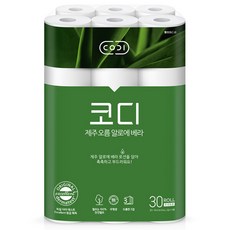 [코디] 제주 오름 알로에베라 화장지 30Mx30롤 1팩(천연펄프. 무형광. 로션)