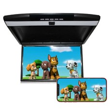카니발 천장 모니터 TV 15인치 19인치 접이식 스크린, A형 17인치 블랙 MP5+HDMI+휴대폰