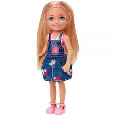 Barbie 클럽 첼시 인형(15.2cm(6인치) 블론드) 그래픽 탑과 진 스커트 만 3~7세용 383177