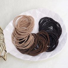 100 개/대 헤어 넥타이 여성을위한 탄성 고무 밴드 얇은 머리 포니 테일 Scrunchies 액세서리