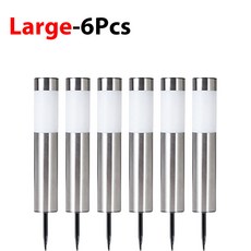 야외 조명 잔디 정원 방수 2 6/8 4 그라운드 팩 LED 마당용 1 플러그 태양열 볼라드 통로 파티오, Large-6Pcs, Warm White, 6개