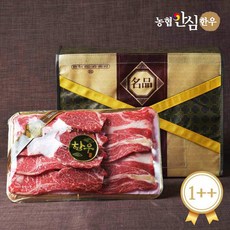 [정직하누] 농협안심한우 투뿔 구이3호세트 1kg (등심 채끝) 1++, 1++등급