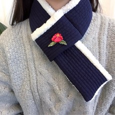 {루블리에} 누빔 양털 한복깃 목도리