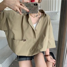 빅사이즈 여성 캐주얼 상의 티셔츠 루즈핏 반팔 사이즈 오버핏 브이넥