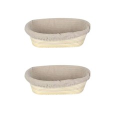 타원형 등나무 빵 교정 바구니 자연 고리 버들 반죽 발효 침출, [02] 2pcs, 02 2pcs, 1개