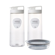 락앤락 몸체에 홈이 있어 잡기 쉬운 식탁용 물병 HAP814WS2 2p, 화이트, 1500ml, 2개